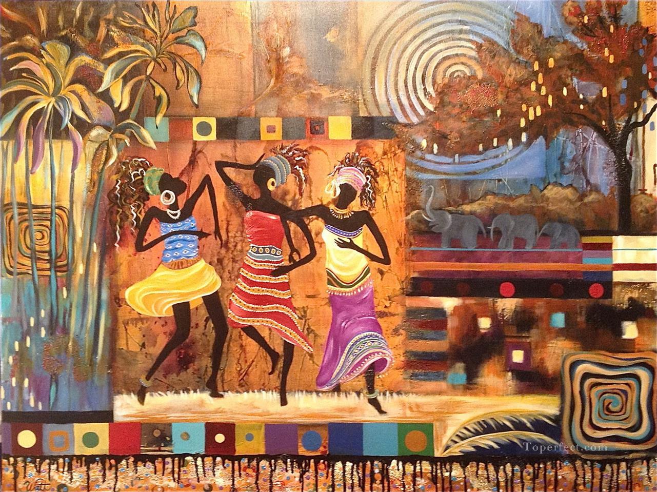 textured African life Oil Paintings